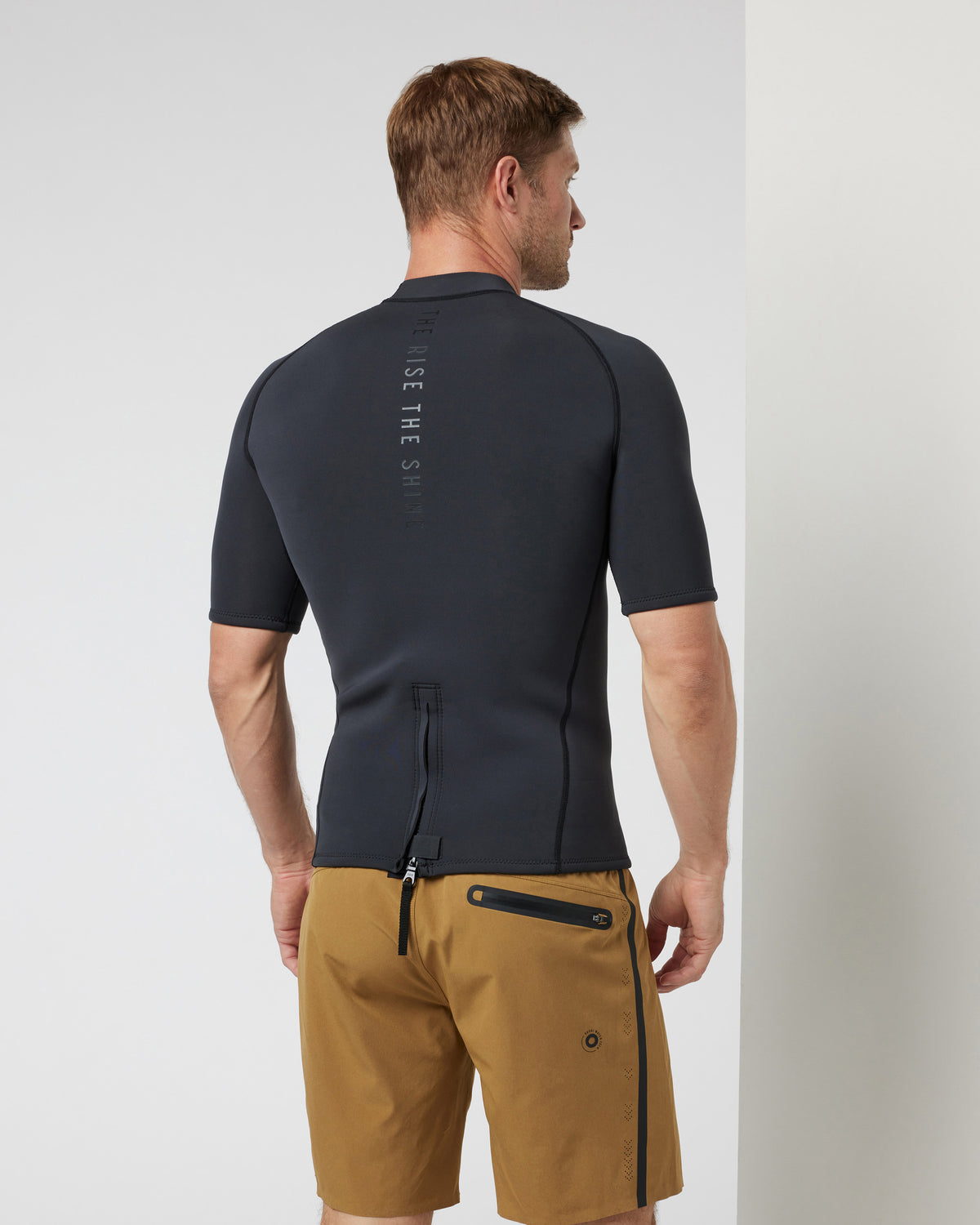 Men Vuori Short Sleeve Yulex Wetsuit Top Washed Black