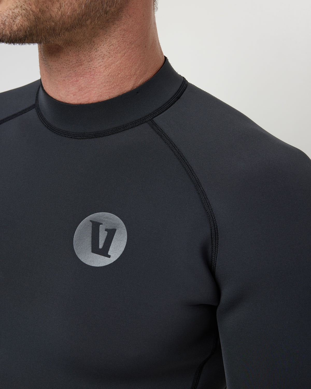 Men Vuori Short Sleeve Yulex Wetsuit Top Washed Black