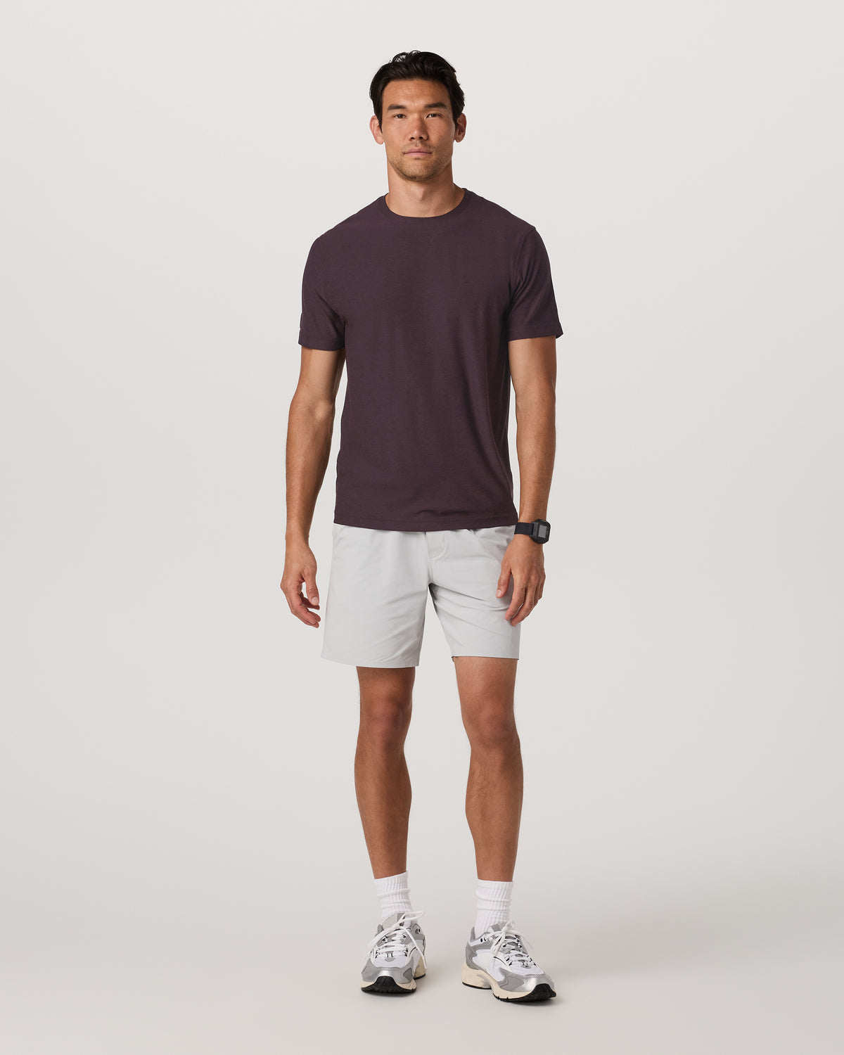 Men Vuori Strato Tech Tee Men's Raisin Heather Performance Shirt