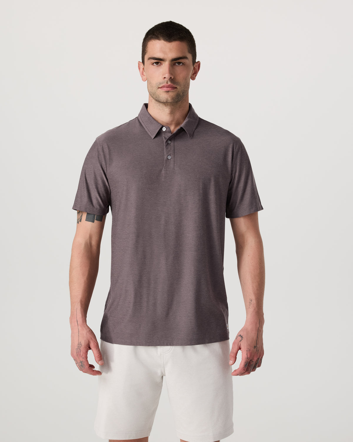 Men Vuori Strato Tech Polo Men's Huckleberry Heather Polo Shirt