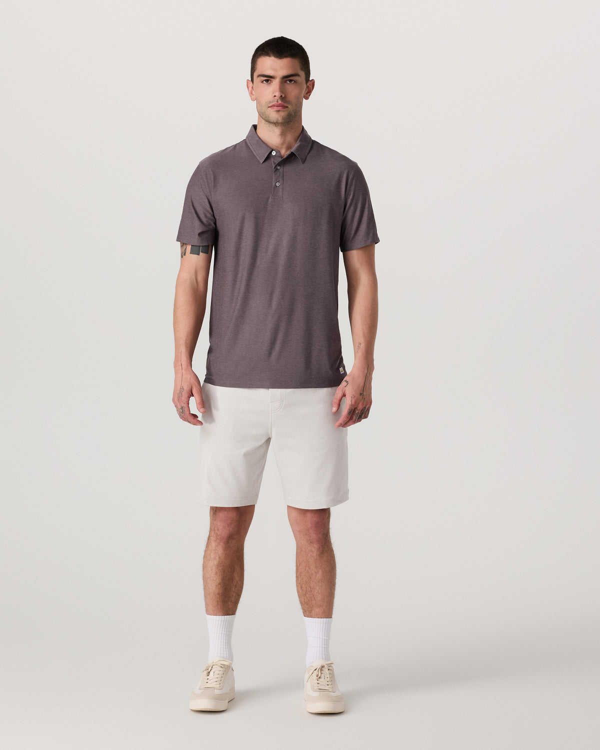 Men Vuori Strato Tech Polo Men's Huckleberry Heather Polo Shirt