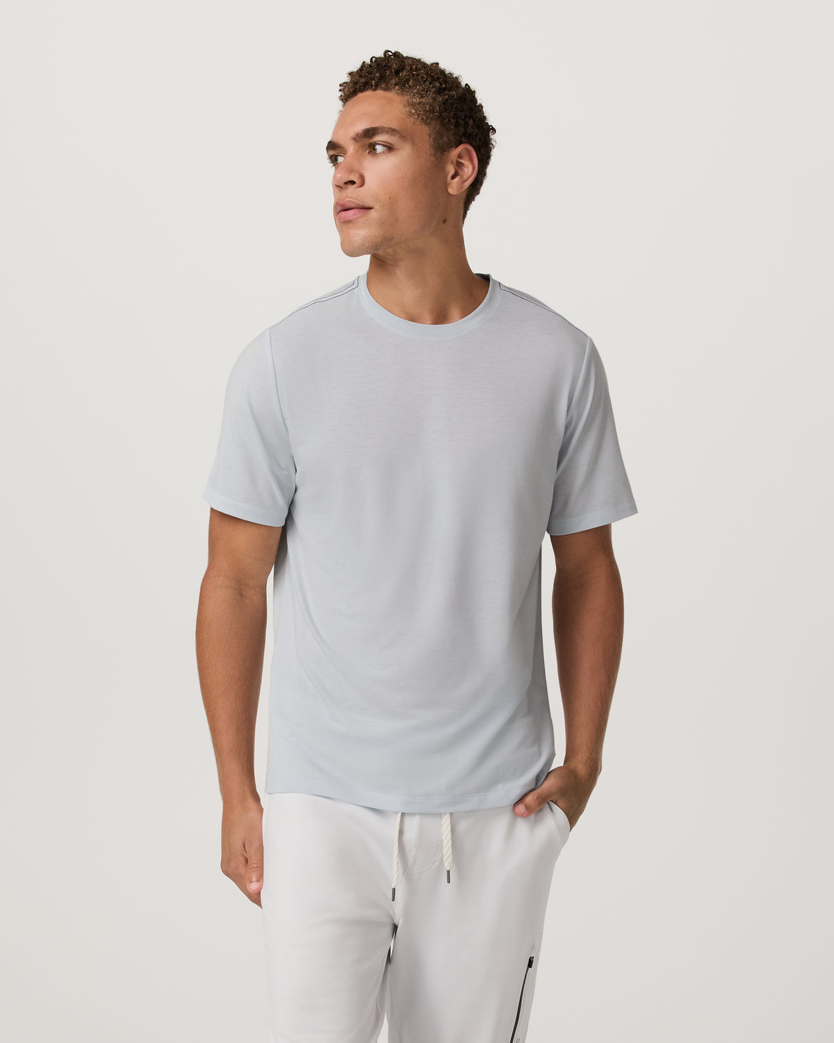 Men Vuori Current Tech Tee Men's Performance Shirt in Light Mist