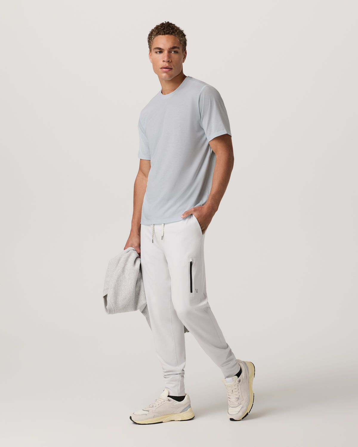 Men Vuori Current Tech Tee Men's Performance Shirt in Light Mist