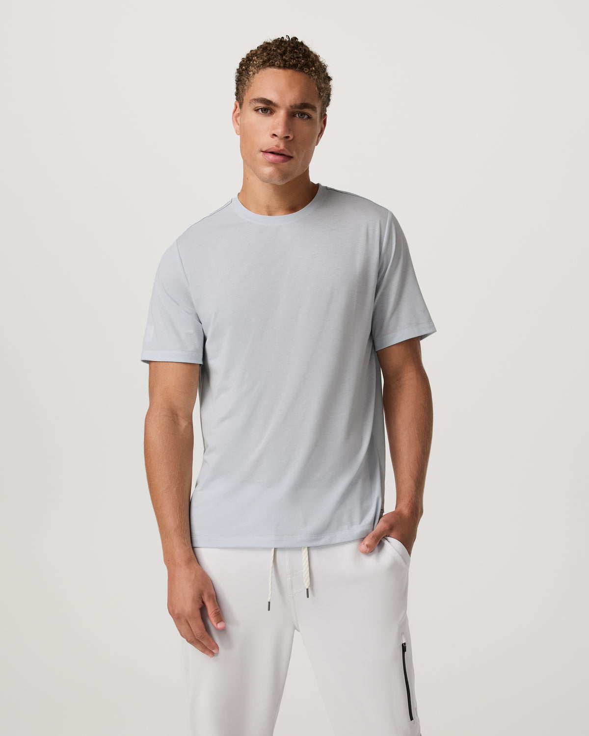 Men Vuori Current Tech Tee Men's Performance Shirt in Light Mist
