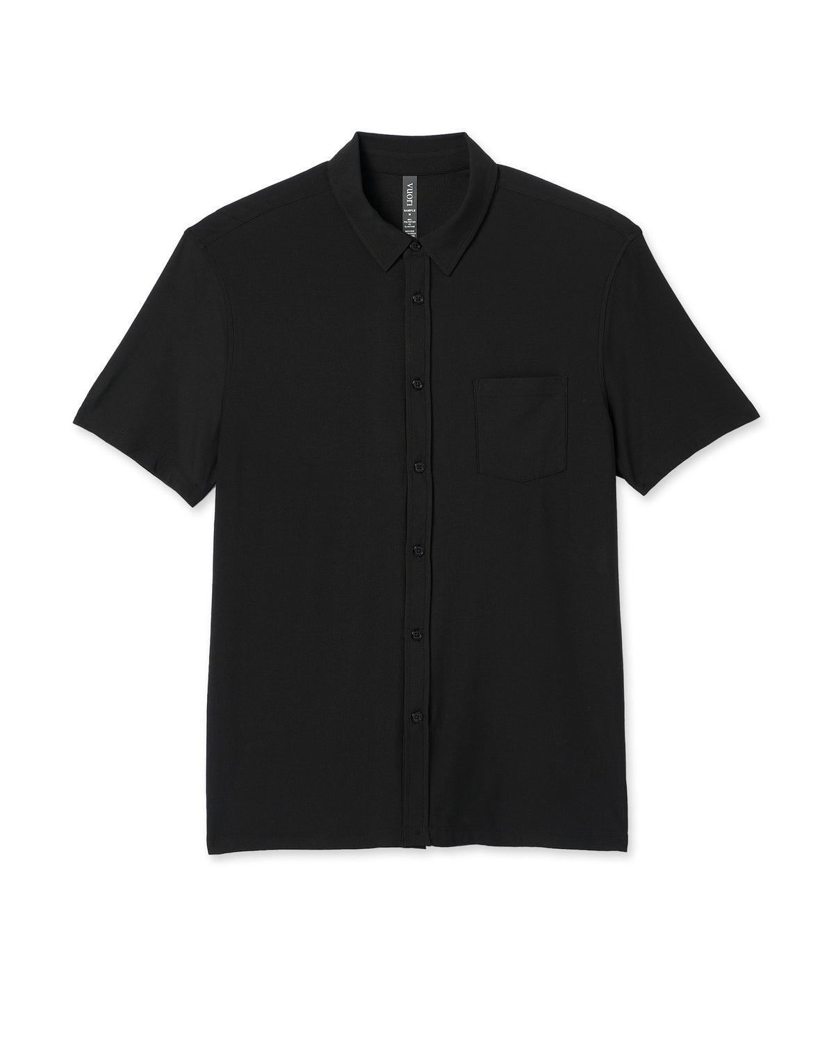 Men Vuori Short Sleeve Strato Button Down Men's Black Shirt