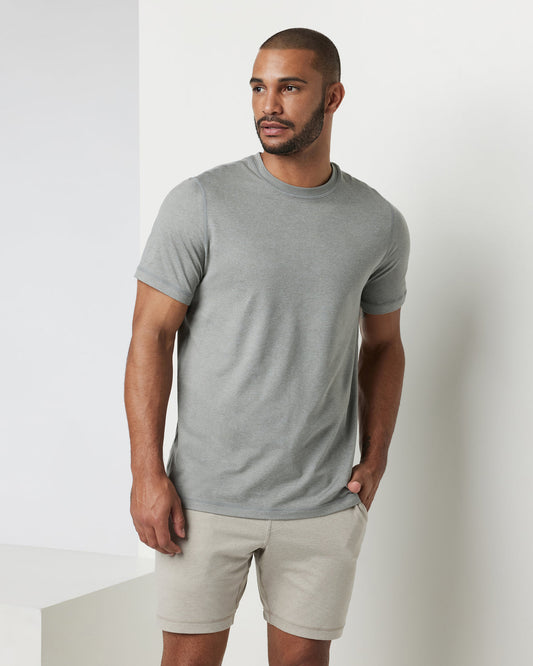Men Vuori Short Sleeve Ponto Performance Tee Driftwood Heather