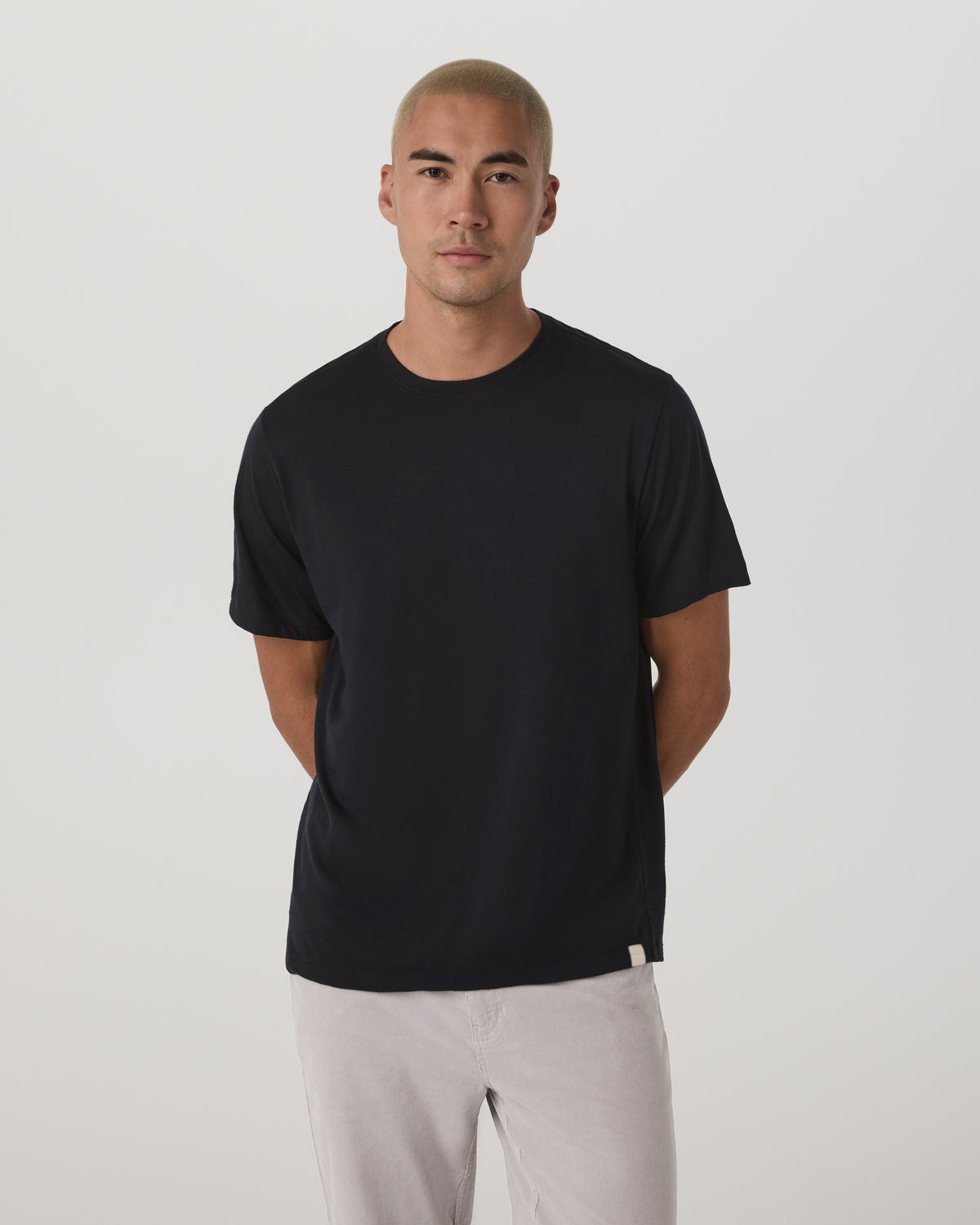 Men Vuori Short Sleeve Merino Wool Tee Men's Black Knit Shirt