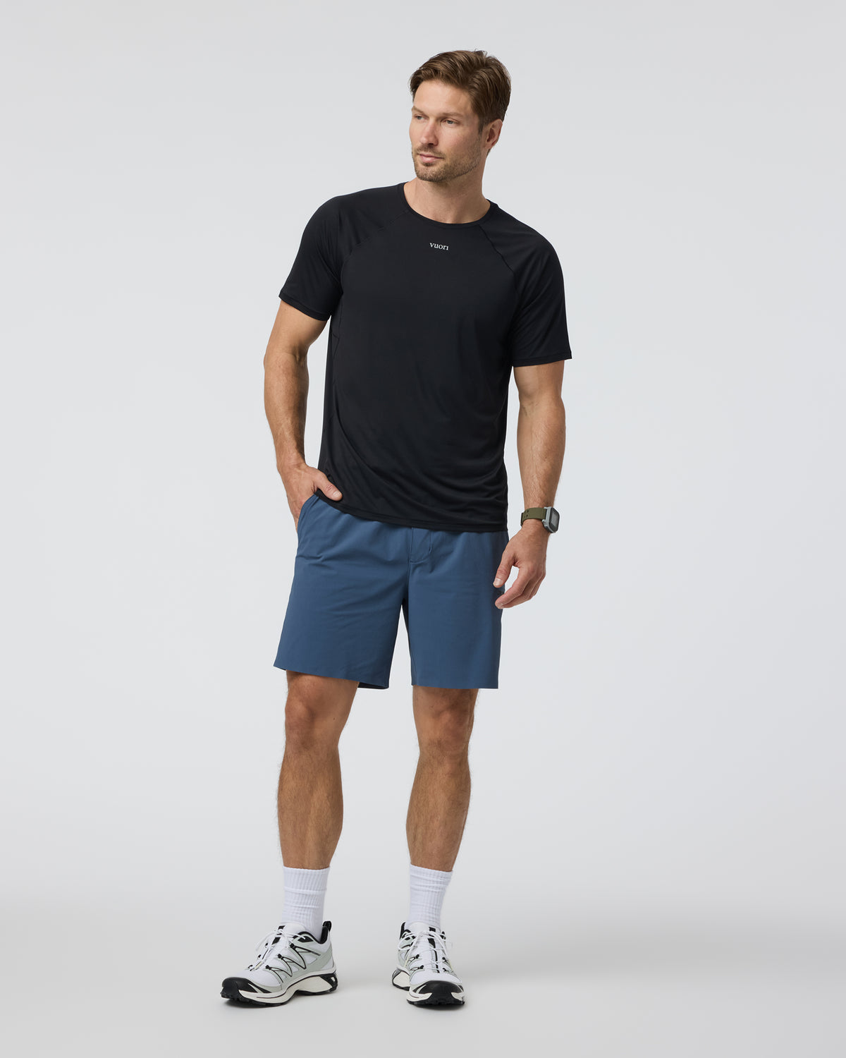 Men Vuori Short Sleeve Precept Tech Tee Black