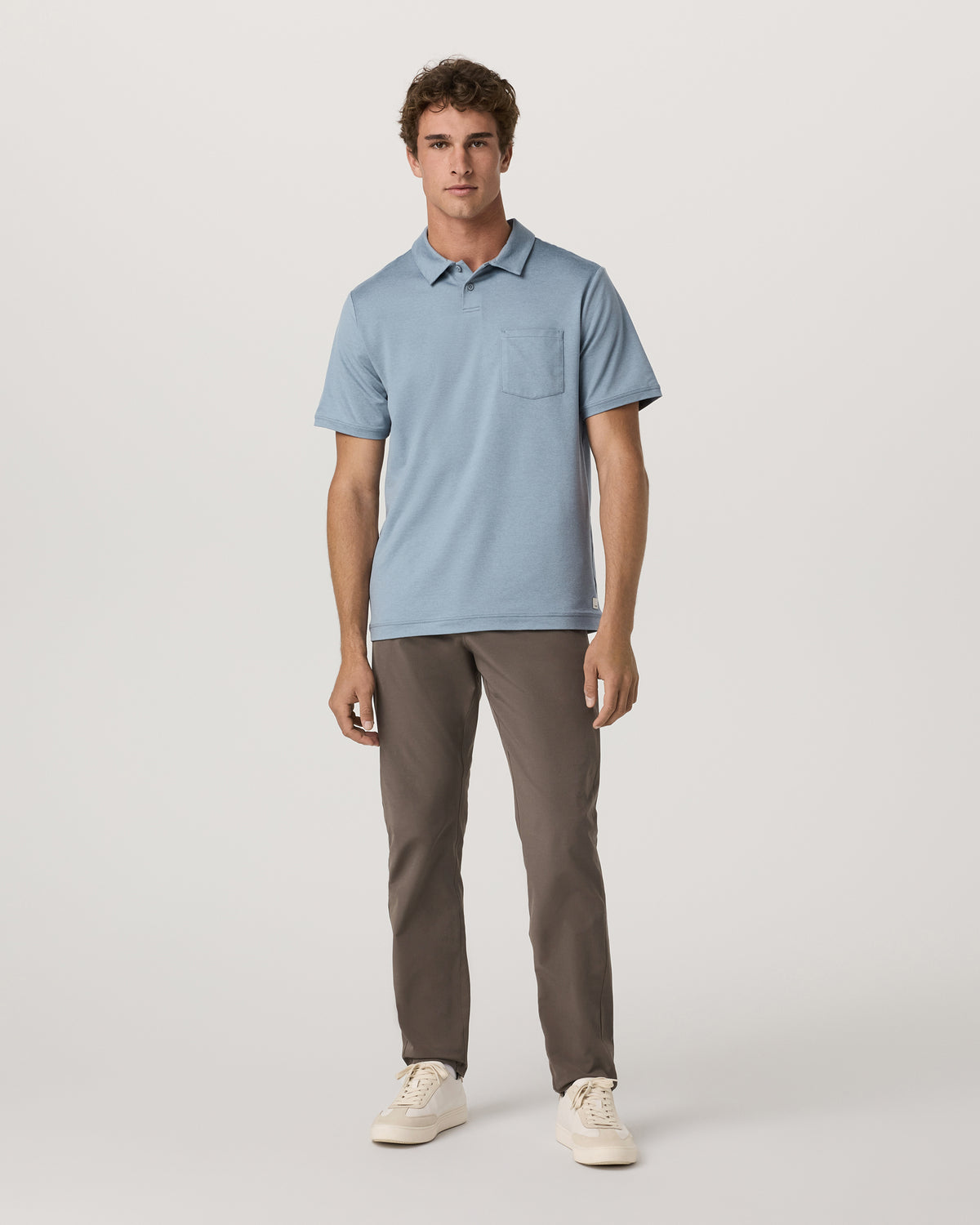 Men Vuori Men's Short Sleeve Ponto Performance Polo Flint Heather