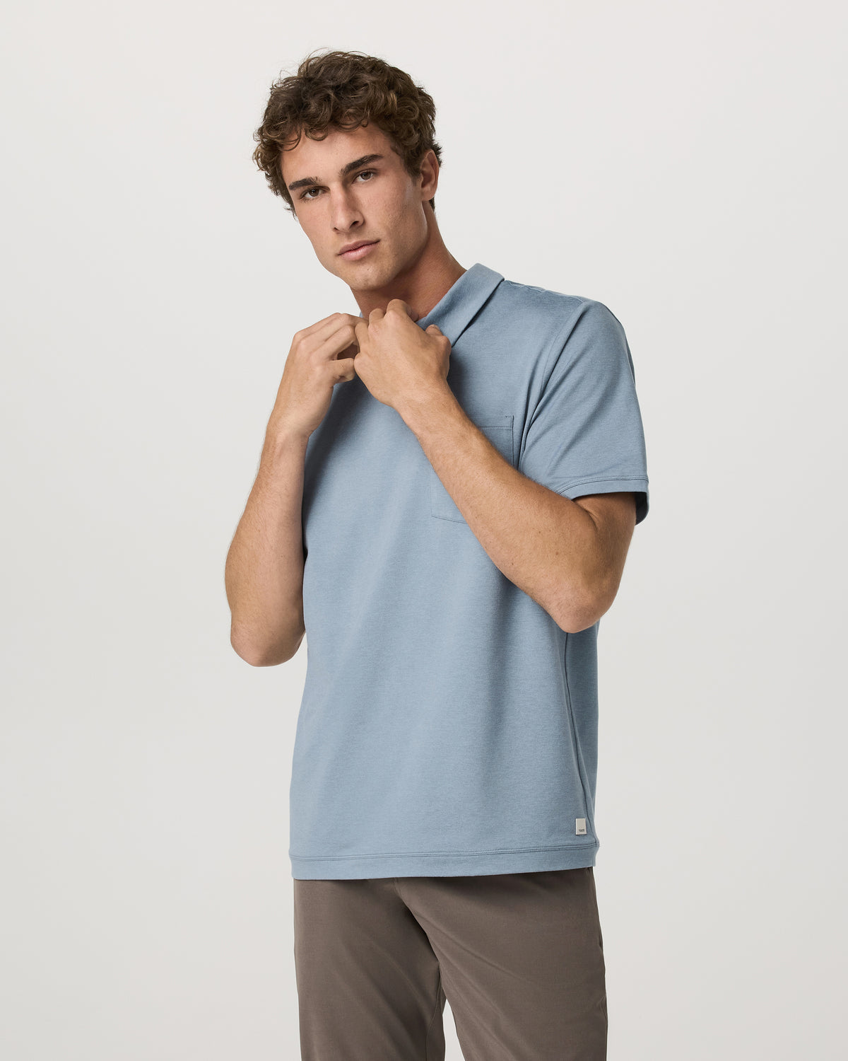 Men Vuori Men's Short Sleeve Ponto Performance Polo Flint Heather