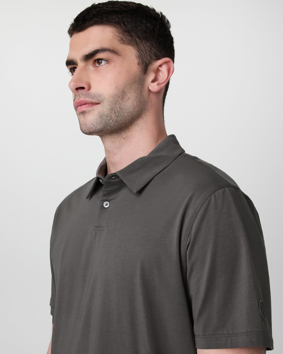 Men Vuori Short Sleeve Feather Polo Warm Grey