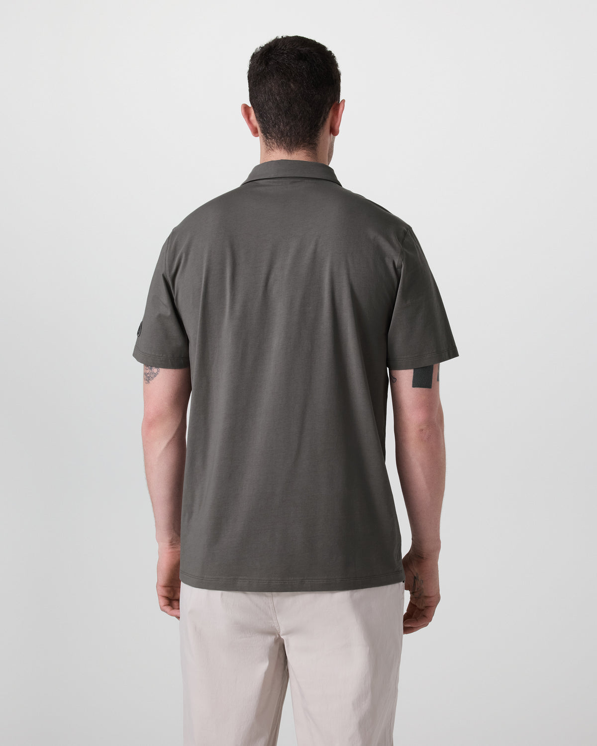 Men Vuori Short Sleeve Feather Polo Warm Grey