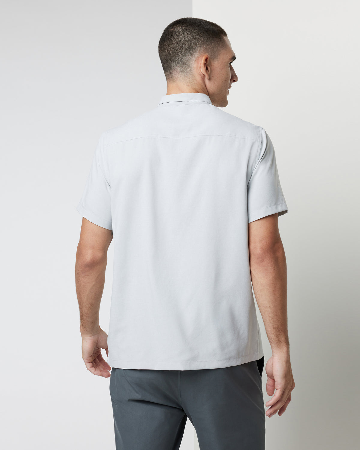 Men Vuori Seaport Button Down Men's Sky Grey Short-Sleeve