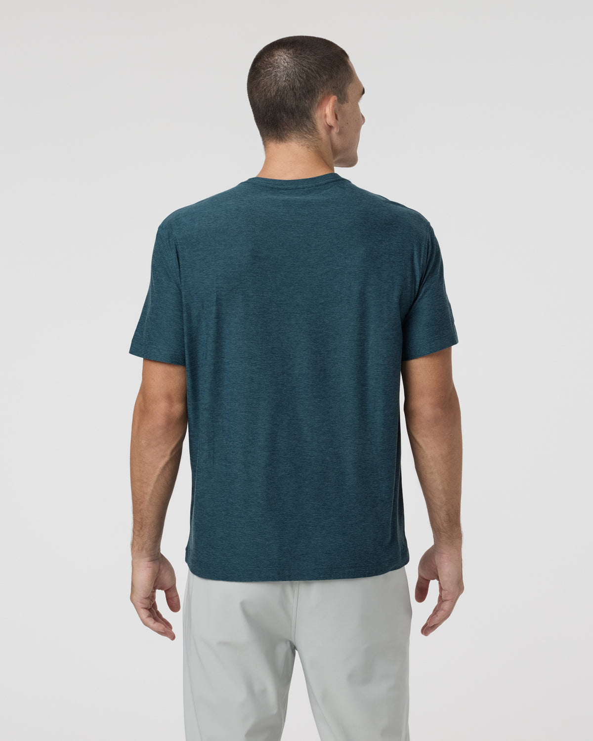 Men Vuori Short Sleeve Strato Pocket Tee - Relaxed Fit Light Deep Sea Heather