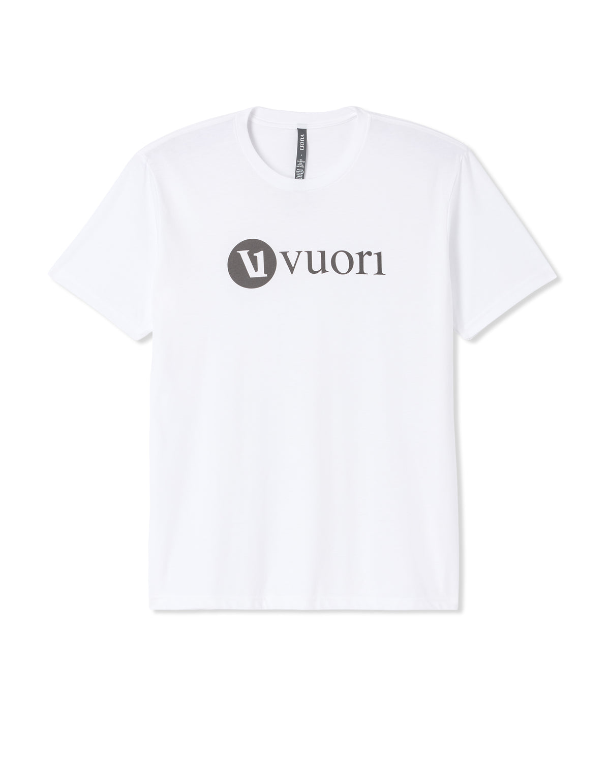 Men Vuori V1 Vuori Wordmark Logo Tee Men's White Logo T-Shirt