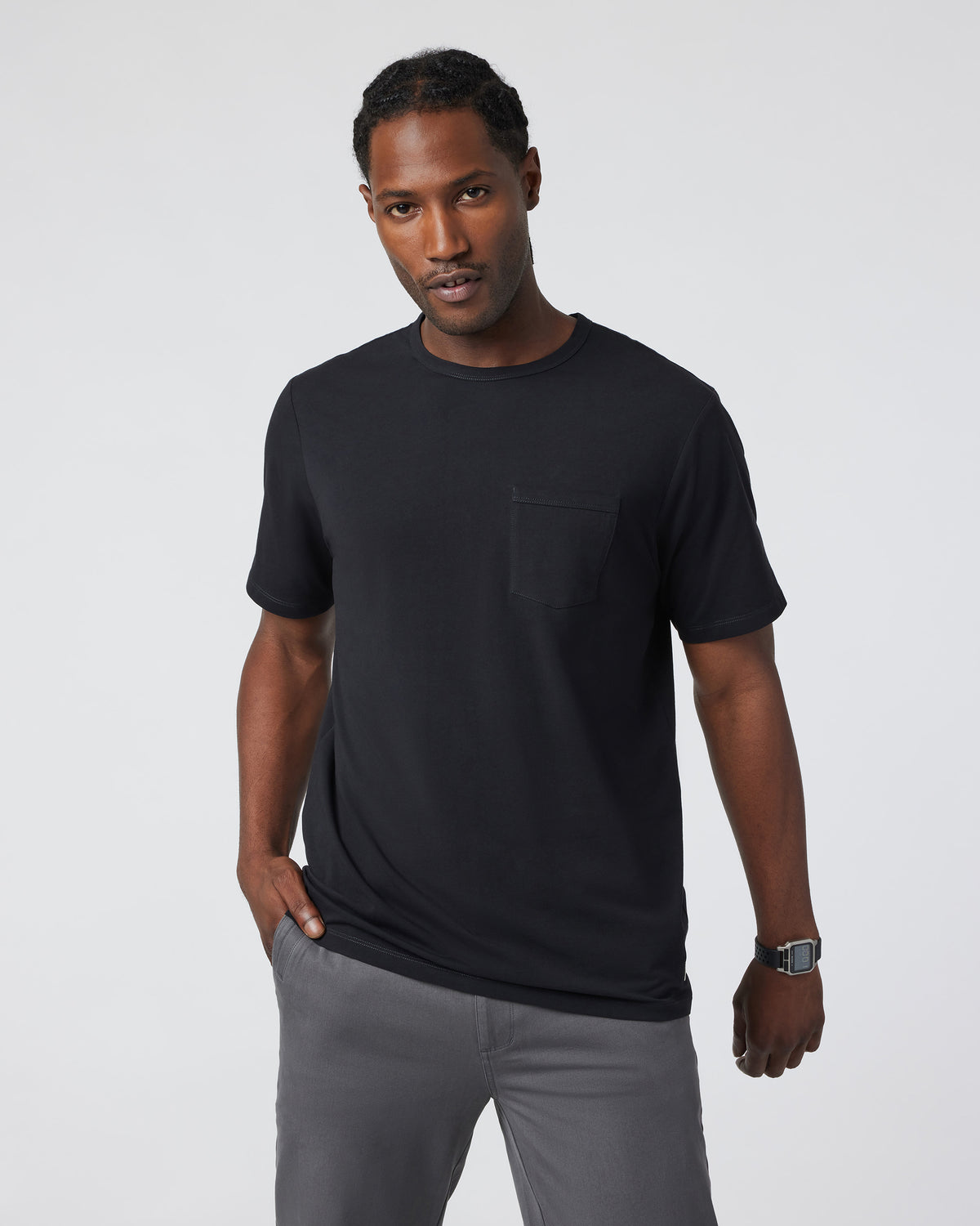 Men Vuori Men's Feather Pocket Tee Black Short-Sleeve Tee