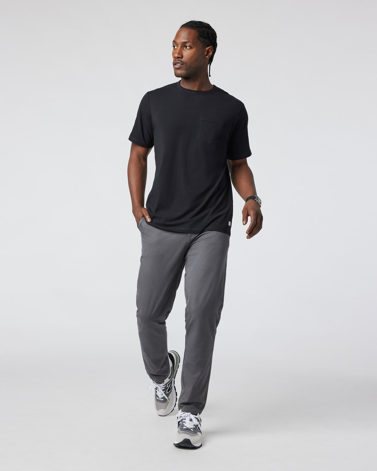 Men Vuori Men's Feather Pocket Tee Black Short-Sleeve Tee