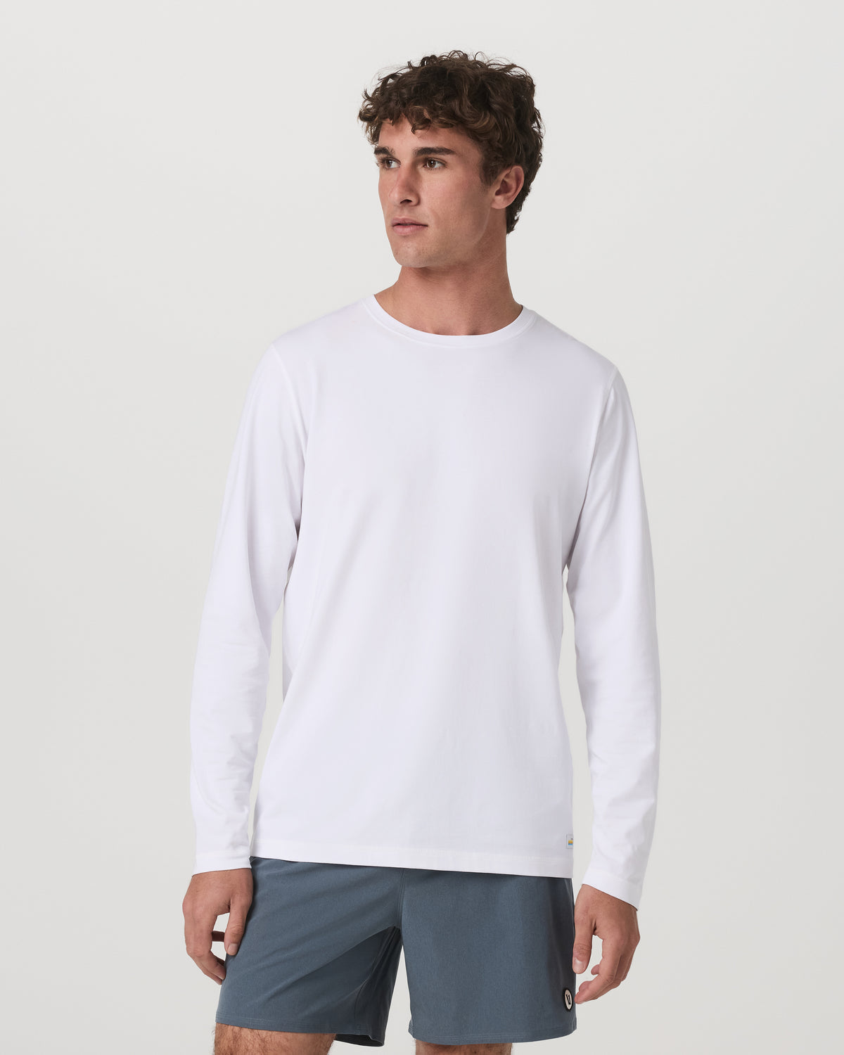 Men Vuori Long Sleeve Tuvalu Tee Men's Lightweight White Shirt