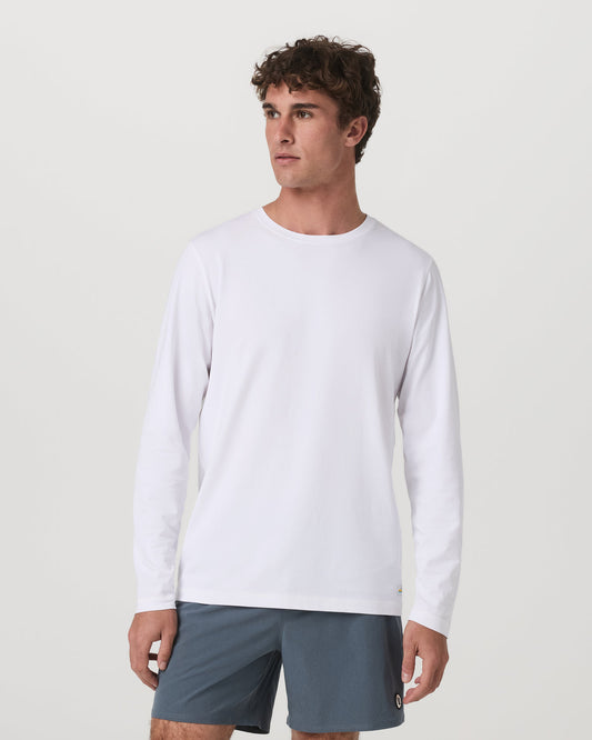 Men Vuori Long Sleeve Tuvalu Tee Men's Lightweight White Shirt