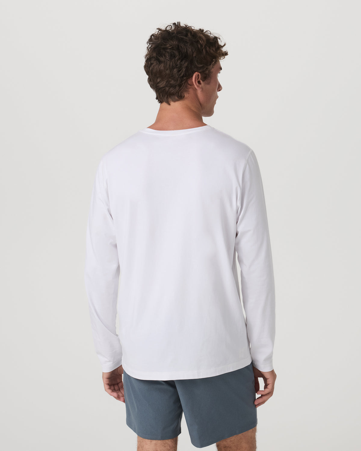 Men Vuori Long Sleeve Tuvalu Tee Men's Lightweight White Shirt