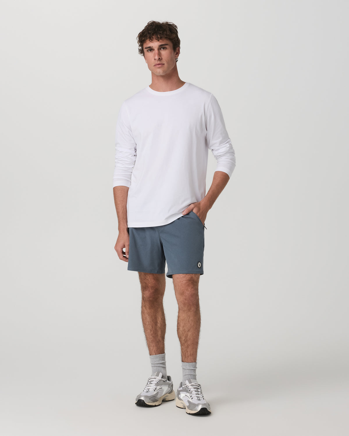 Men Vuori Long Sleeve Tuvalu Tee Men's Lightweight White Shirt