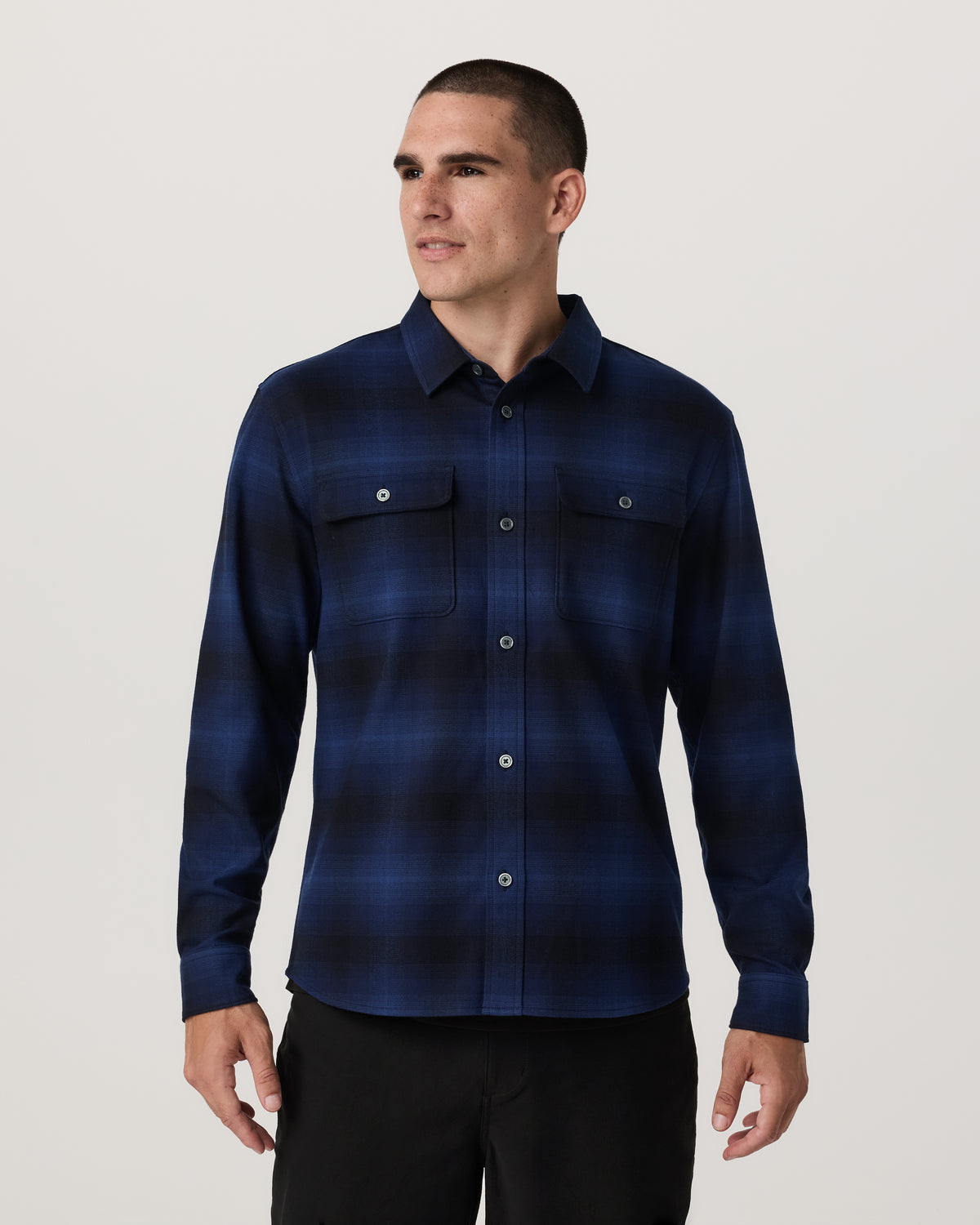 Men Vuori Long Sleeve Flannel Button Down Men's Blue Coast Shirt