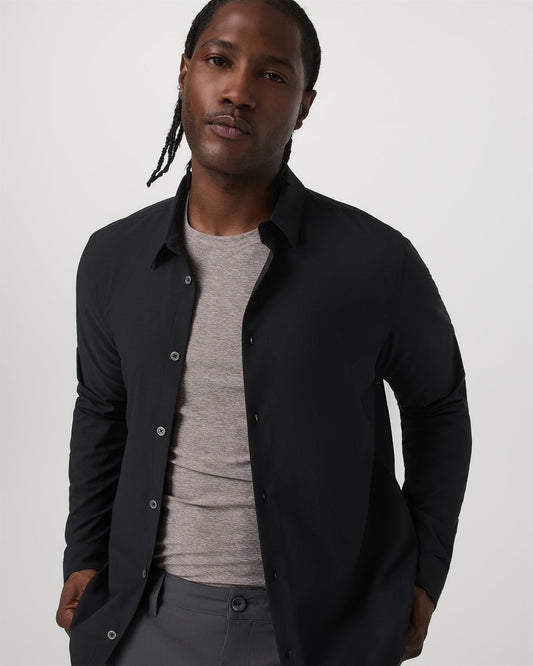 Men Vuori Long Sleeve Manhattan Button Down Men's Black Shirt