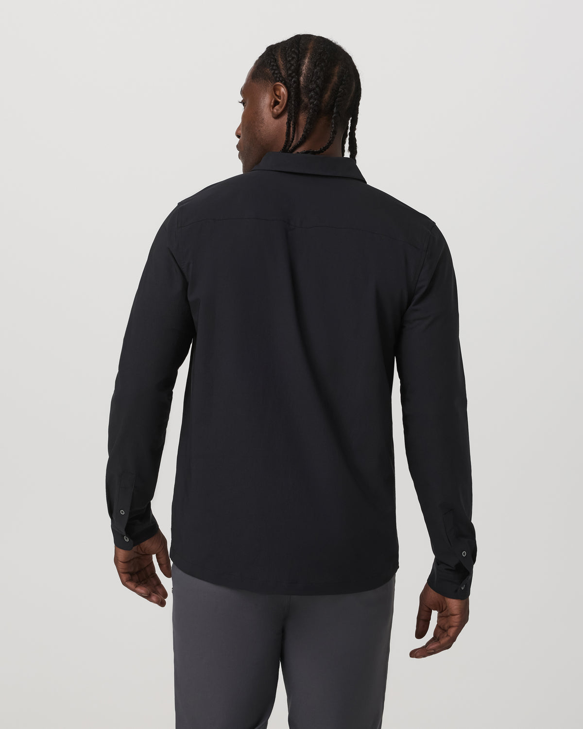 Men Vuori Long Sleeve Manhattan Button Down Men's Black Shirt