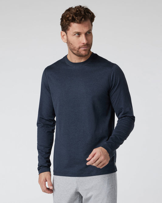 Men Vuori Long Sleeve Ponto Performance Tee Midnight Heather
