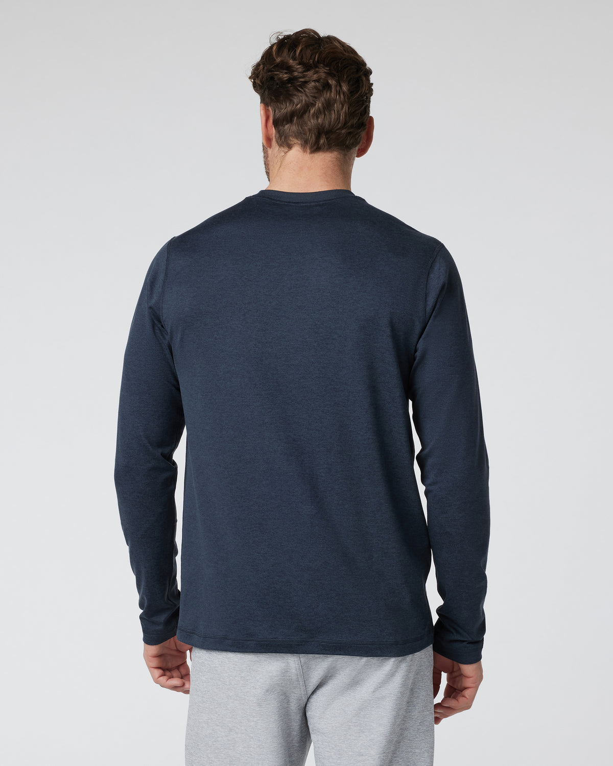 Men Vuori Long Sleeve Ponto Performance Tee Midnight Heather