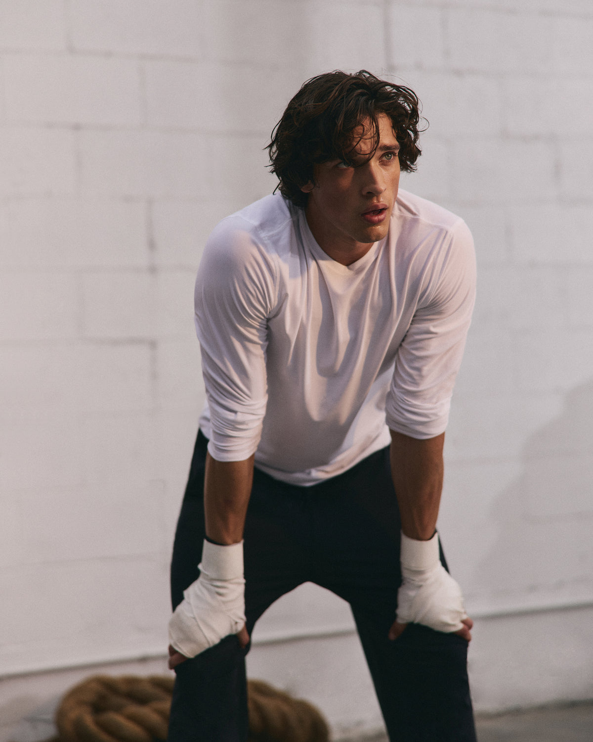 Men Vuori Long Sleeve Strato Tech Tee Men's White Shirt
