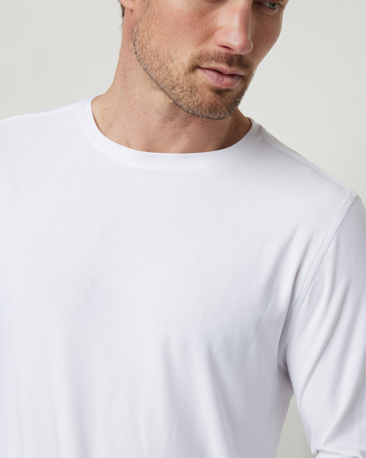 Men Vuori Long Sleeve Strato Tech Tee Men's White Shirt