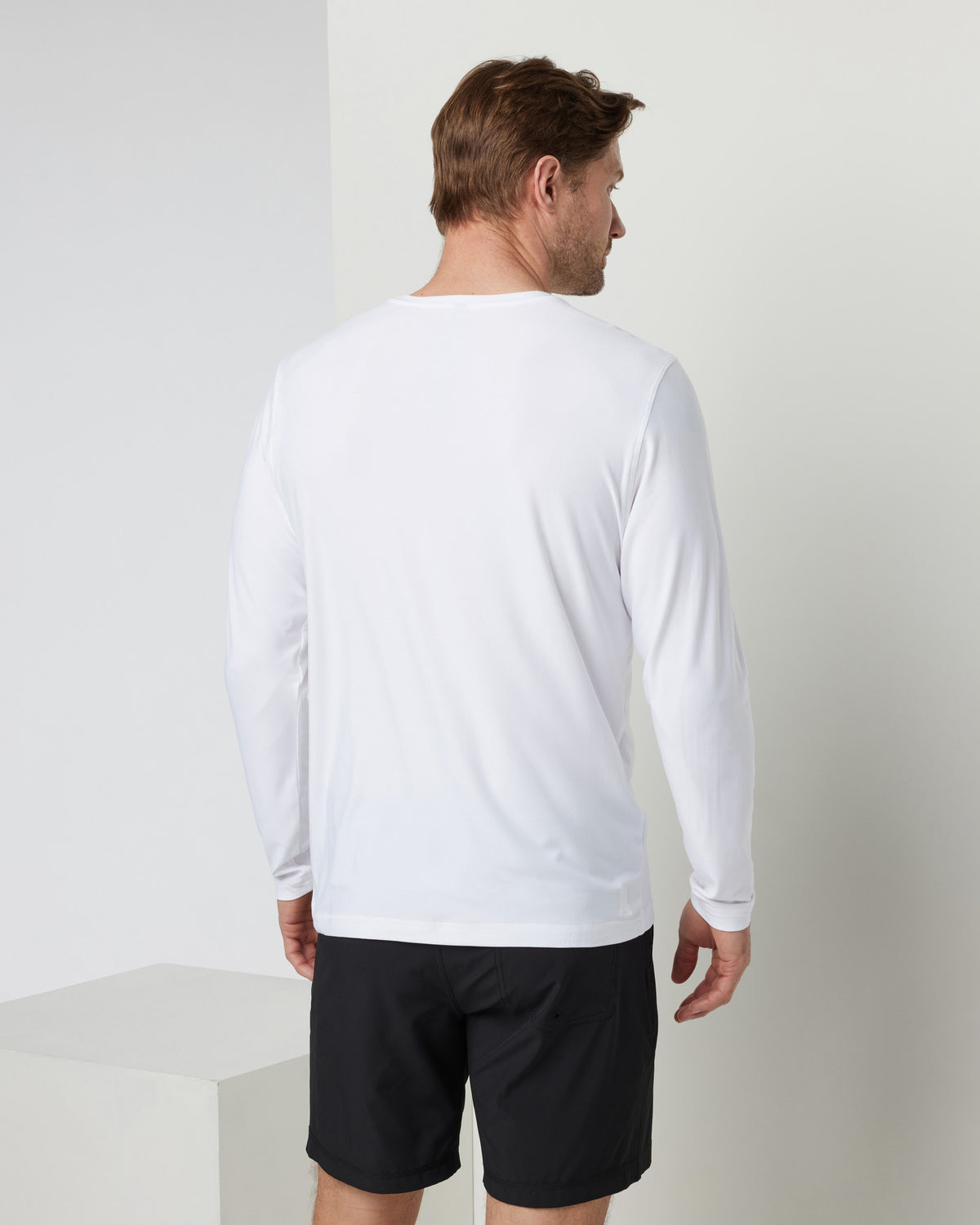 Men Vuori Long Sleeve Strato Tech Tee Men's White Shirt