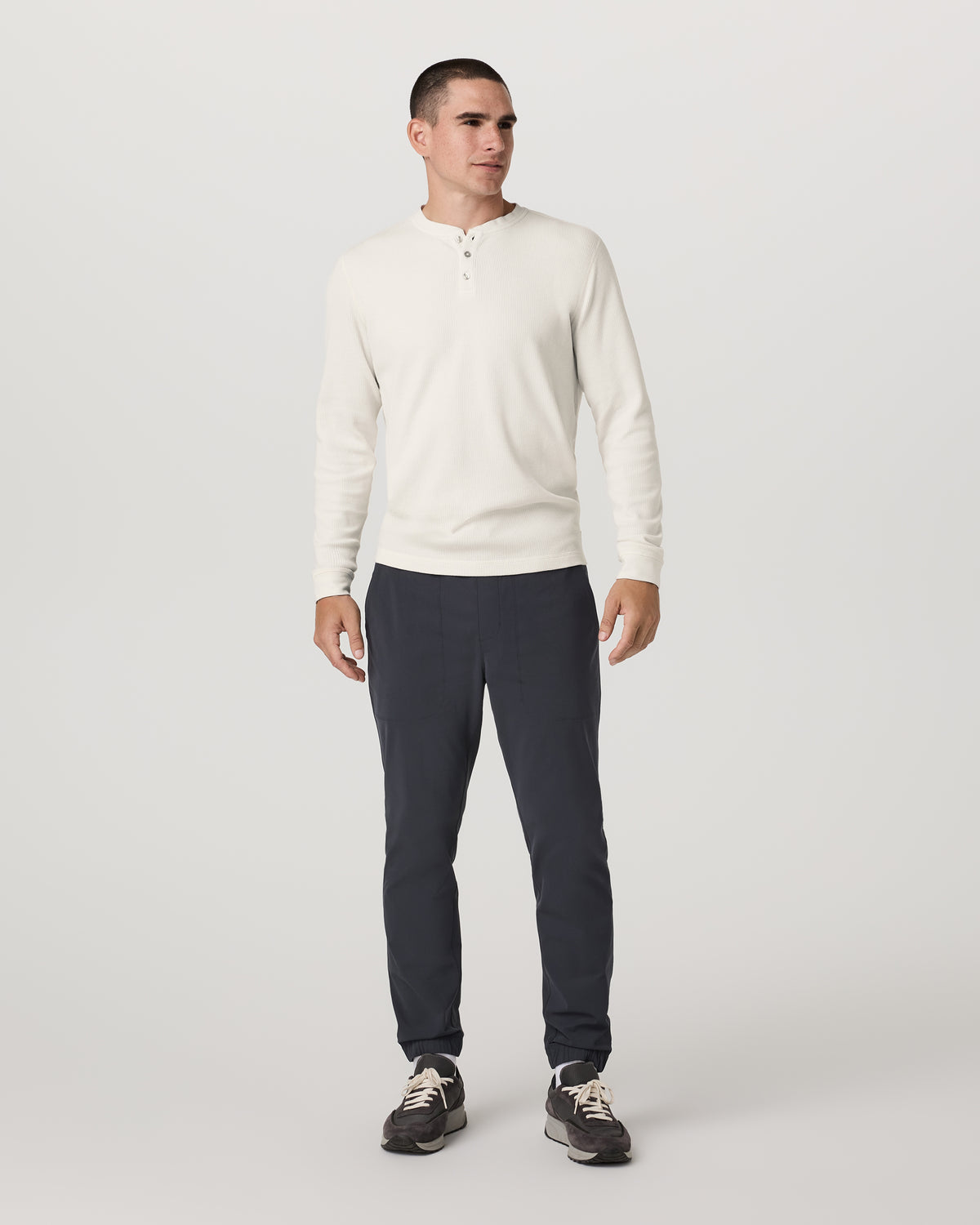 Men Vuori Waffle Henley Men's Marshmallow Henley Top