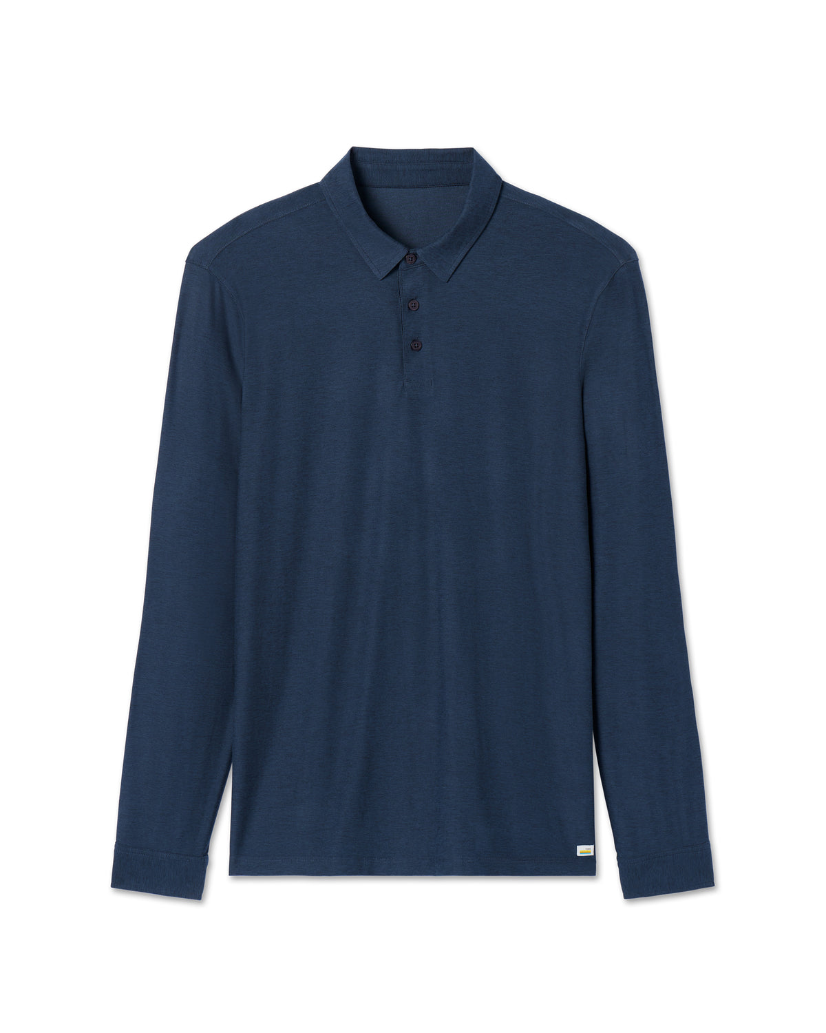 Men Vuori Long Sleeve Strato Tech Polo Navy Heather Blue Polo