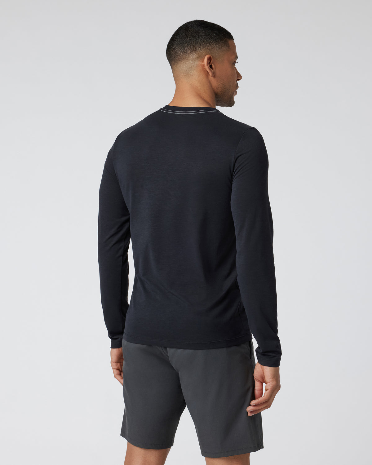 Men Vuori Long Sleeve Current Tech Tee Black T-Shirt