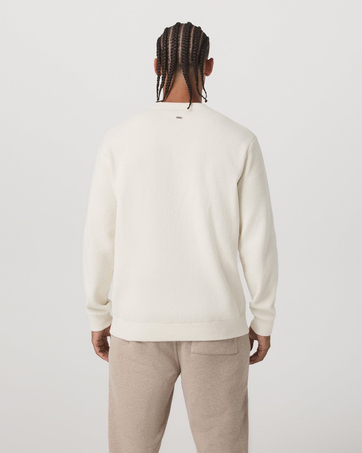 Men Vuori Midweight Rib Sweater Men's Ivory Ribbed Knit Sweater
