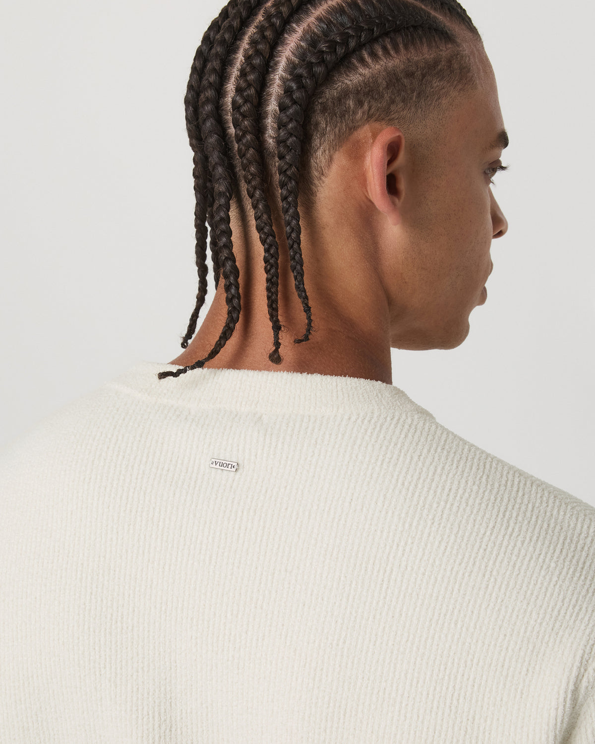 Men Vuori Midweight Rib Sweater Men's Ivory Ribbed Knit Sweater