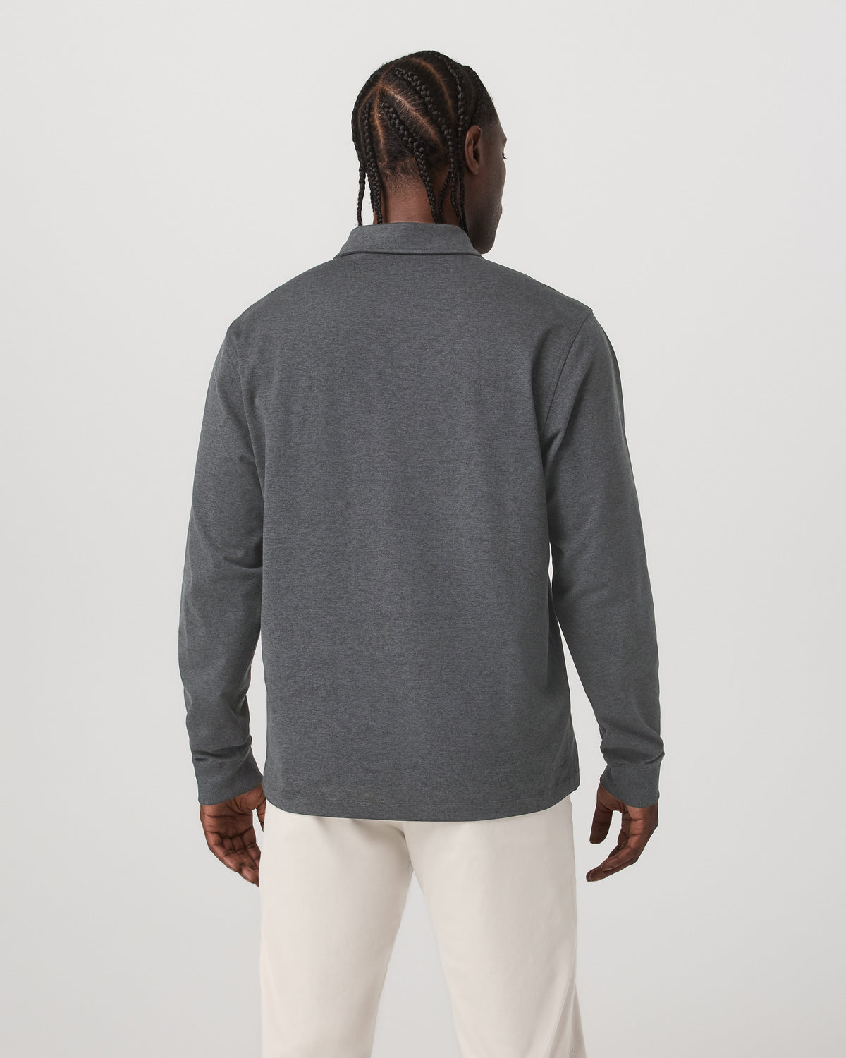 Men Vuori Men's Long Sleeve Coronado Rugby Charcoal Heather