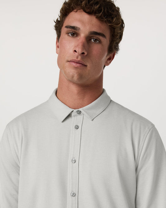 Men Vuori Men's Long Sleeve Ponto Button Down Salt Heather