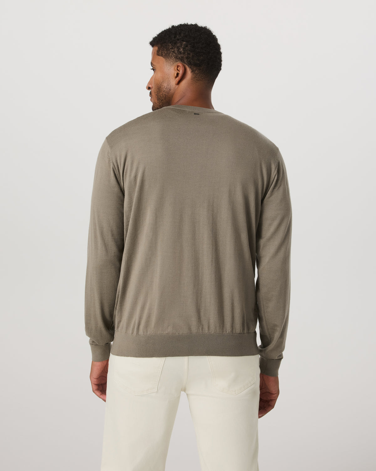 Men Vuori Merino Fine Gauge Wool Sweater Men's Taupe Sweater