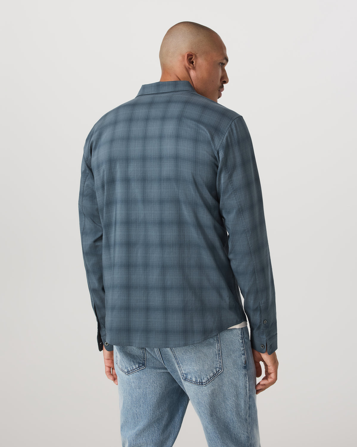 Men Vuori Long Sleeve Plaid Button Down Shirt Men's Abyss Shirt