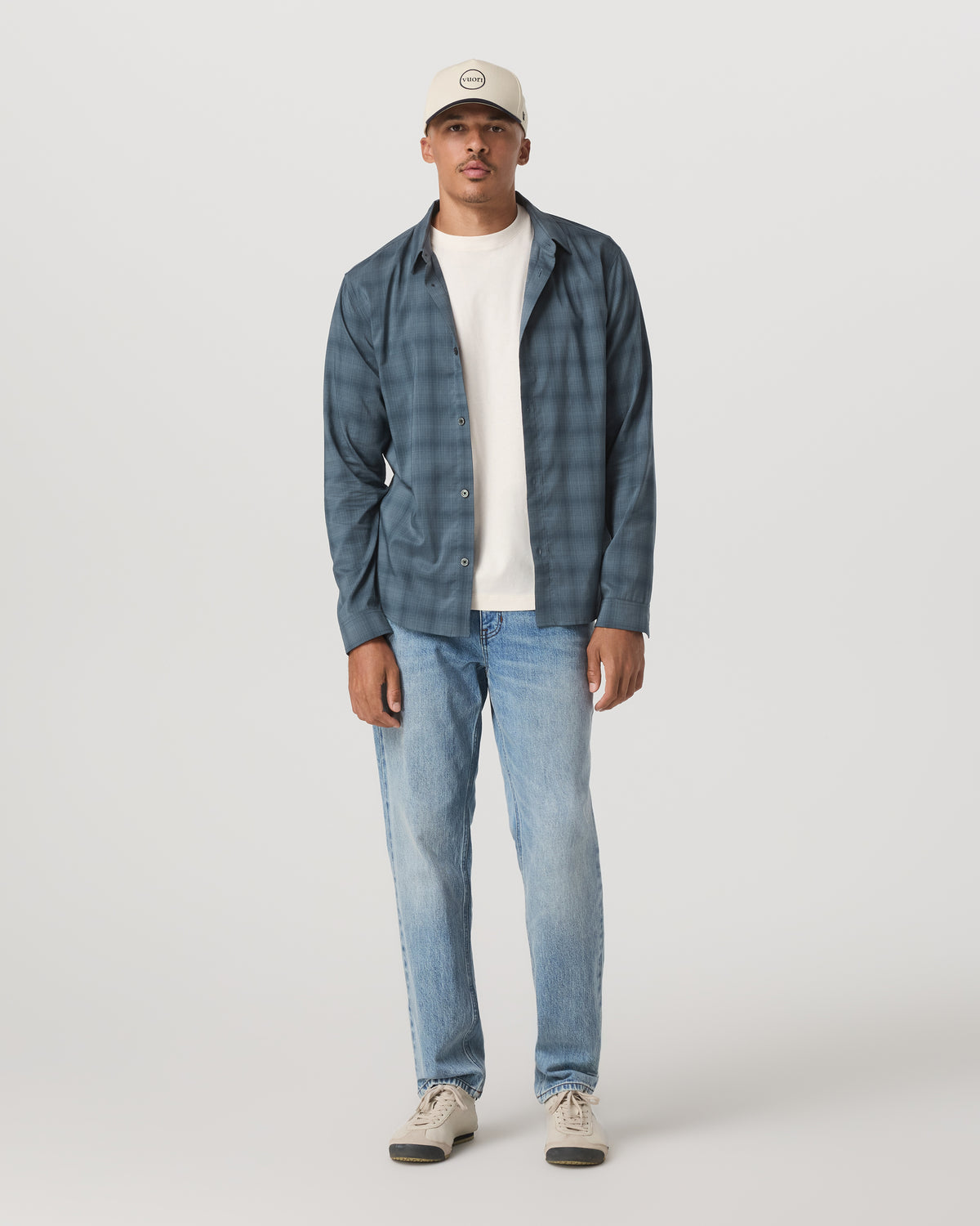 Men Vuori Long Sleeve Plaid Button Down Shirt Men's Abyss Shirt
