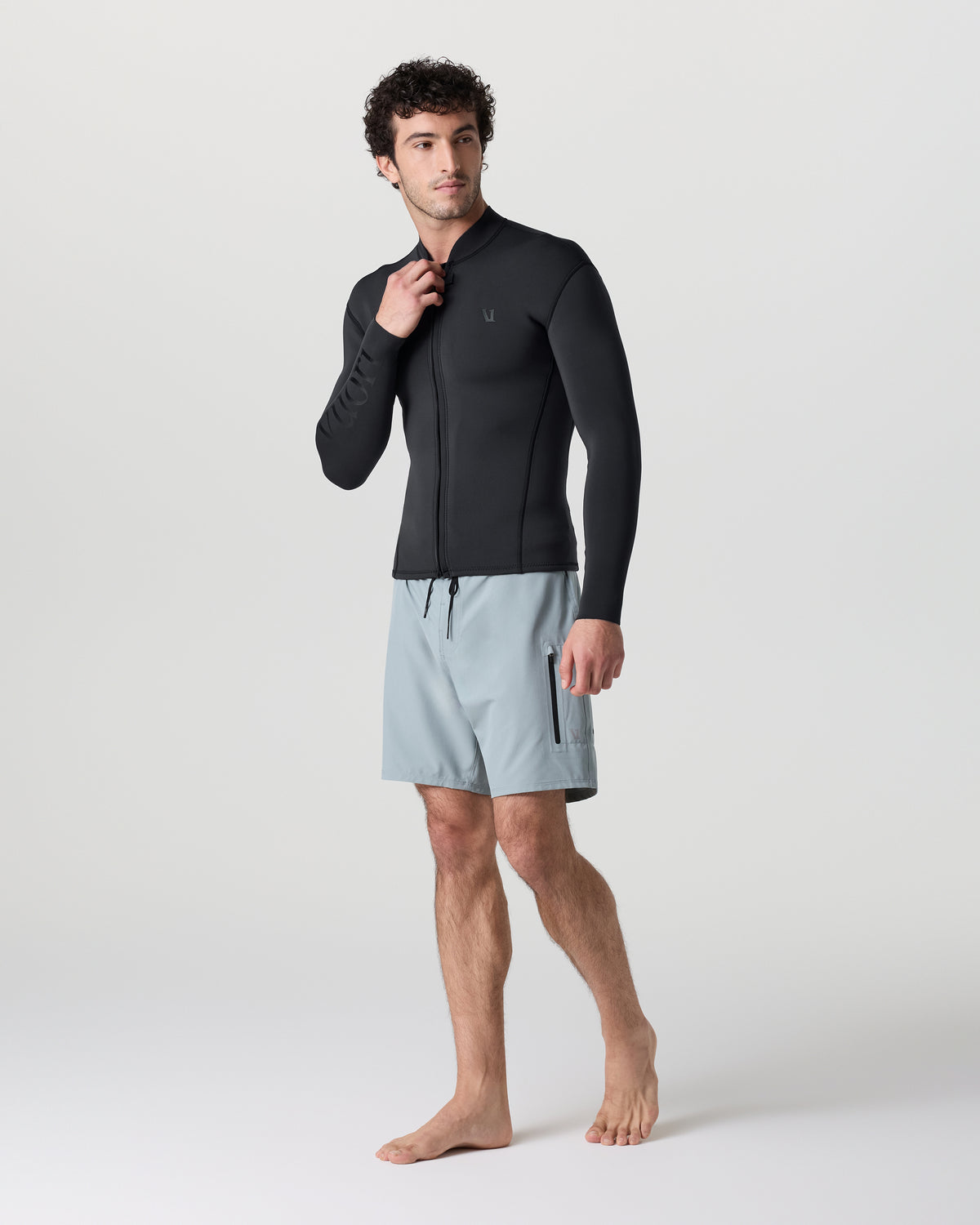 Men Vuori Long Sleeve Yulex Wetsuit Top Washed Black