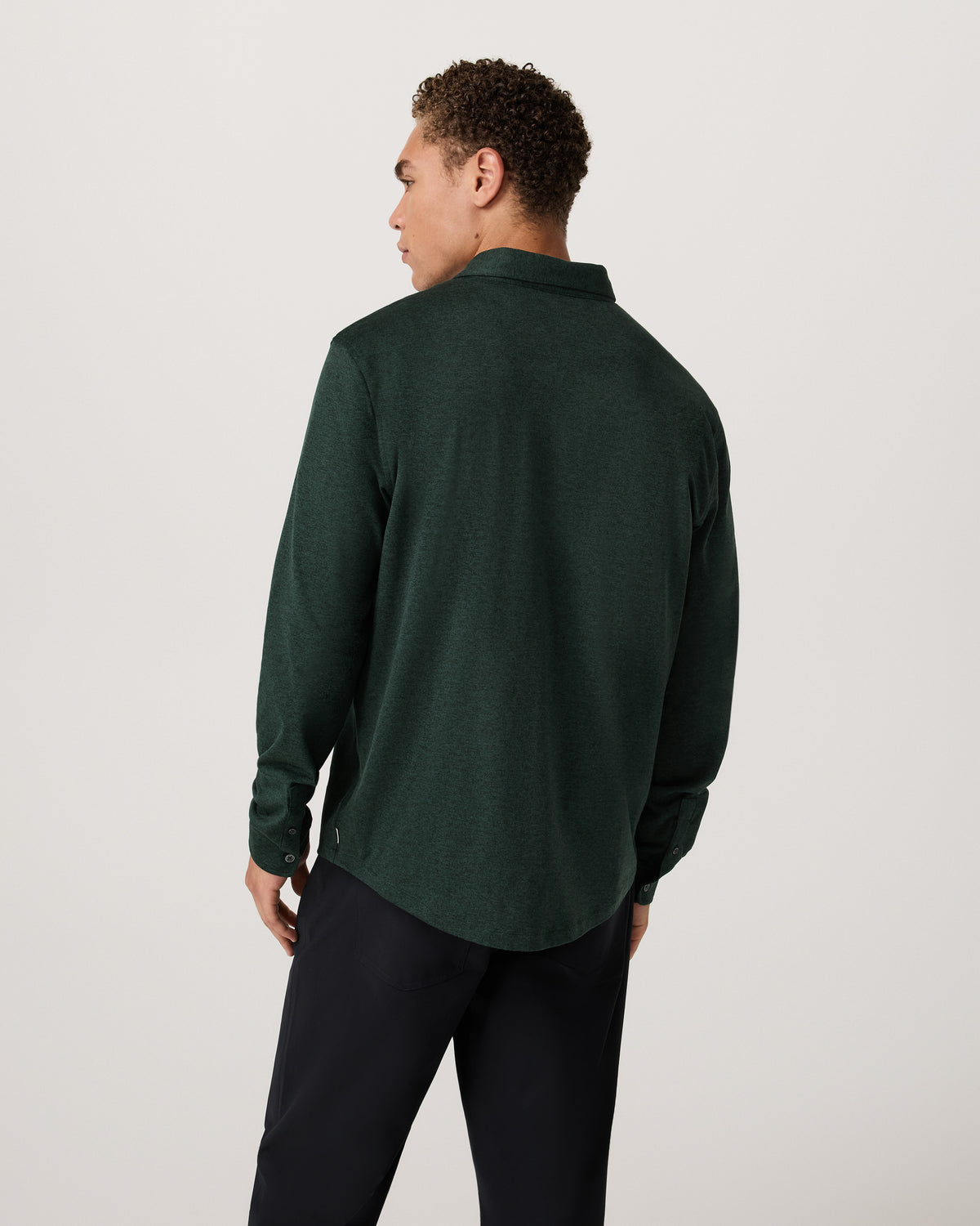 Men Vuori Men's Long Sleeve Ponto Button Down Evergreen Heather