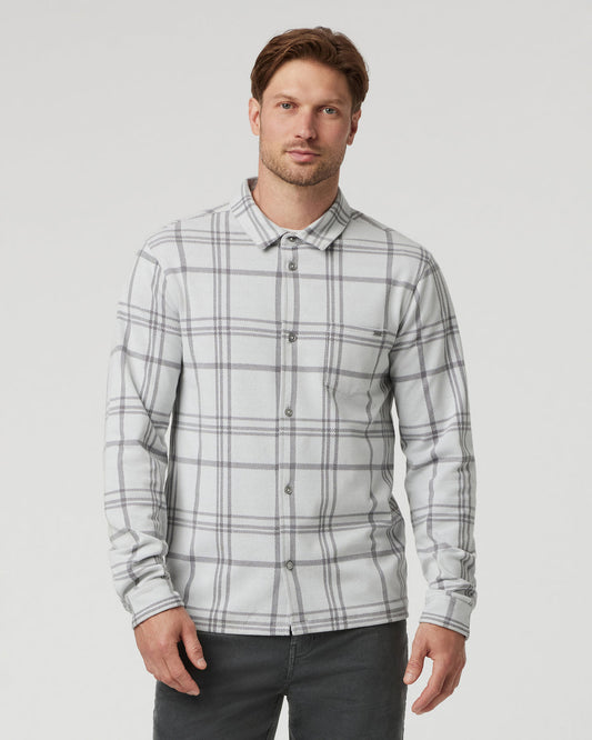 Men Vuori Seaview Plaid Buttondown Shirt Frost Grey