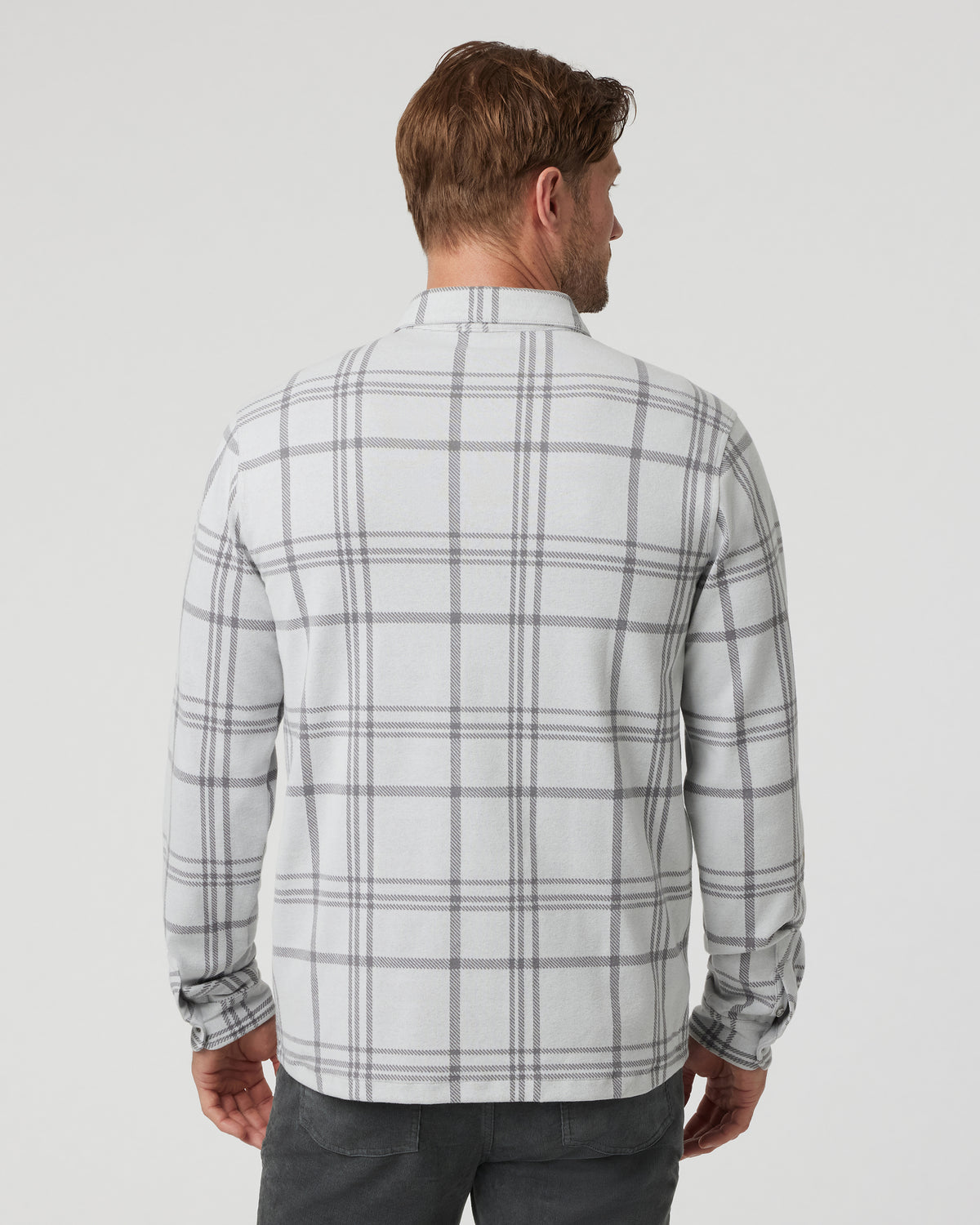 Men Vuori Seaview Plaid Buttondown Shirt Frost Grey