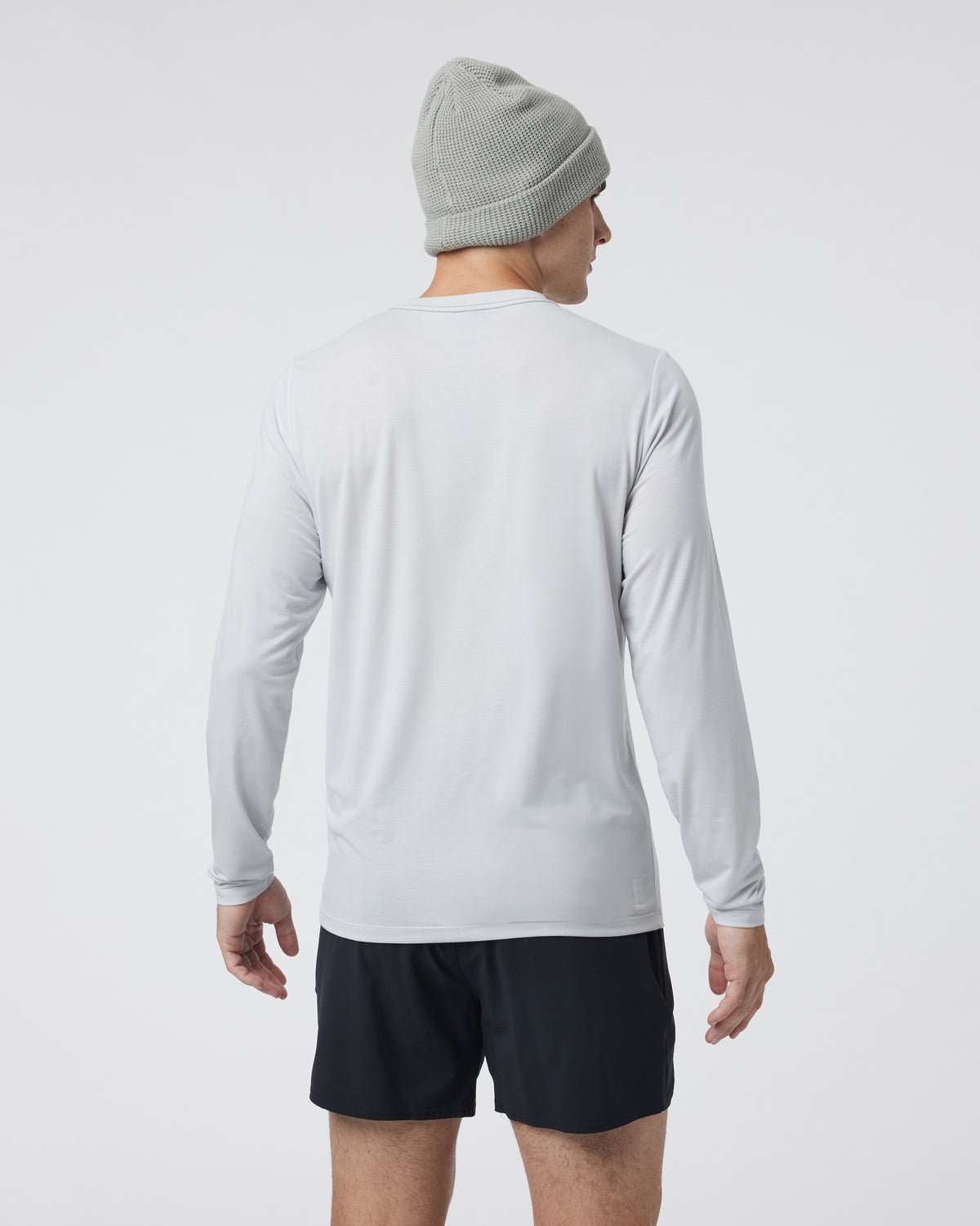 Men Vuori Long Sleeve Current Tech Tee Frost Grey