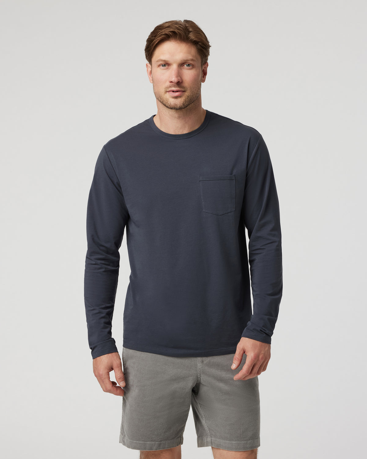 Men Vuori Long Sleeve Men's Feather Tee Navy