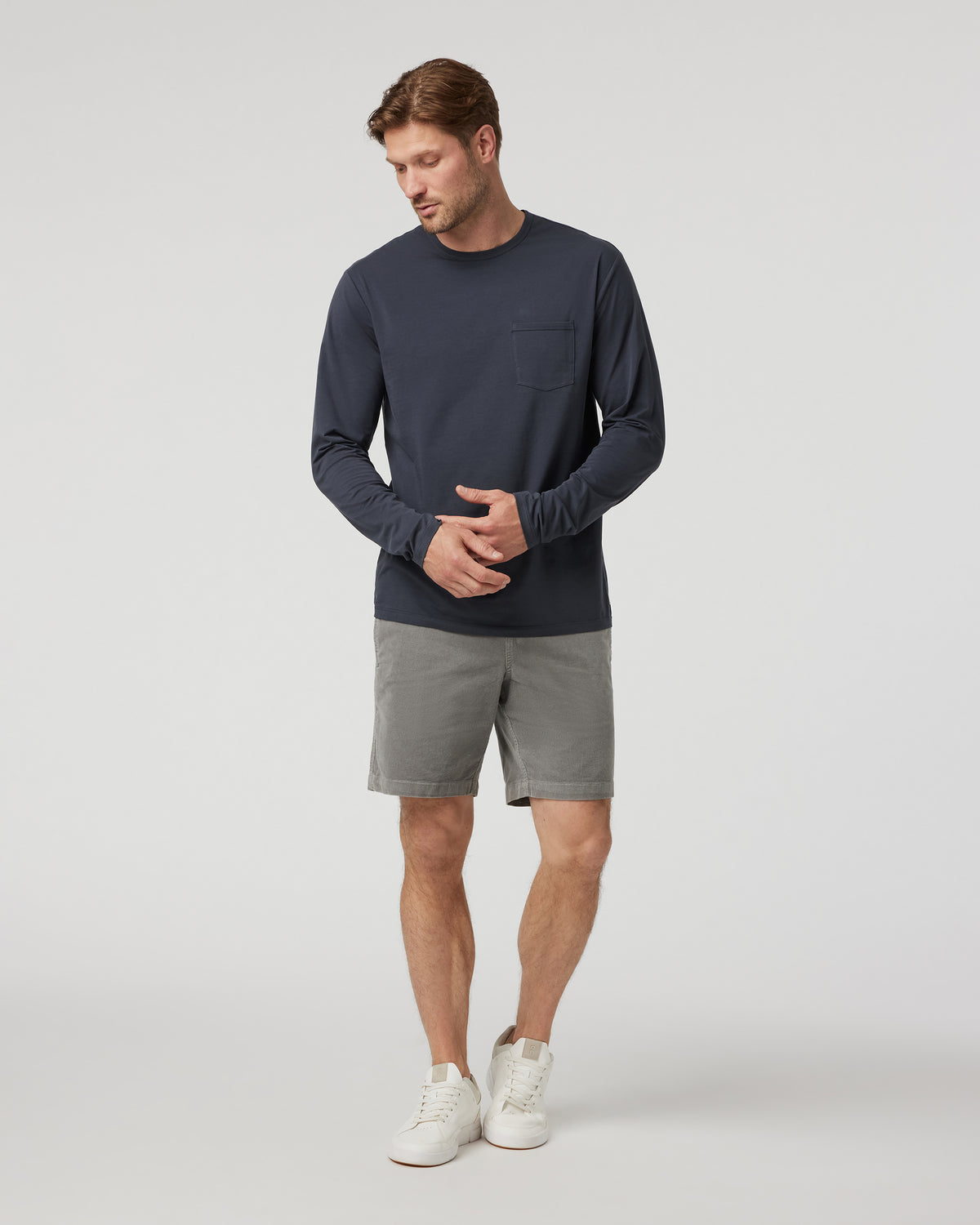 Men Vuori Long Sleeve Men's Feather Tee Navy